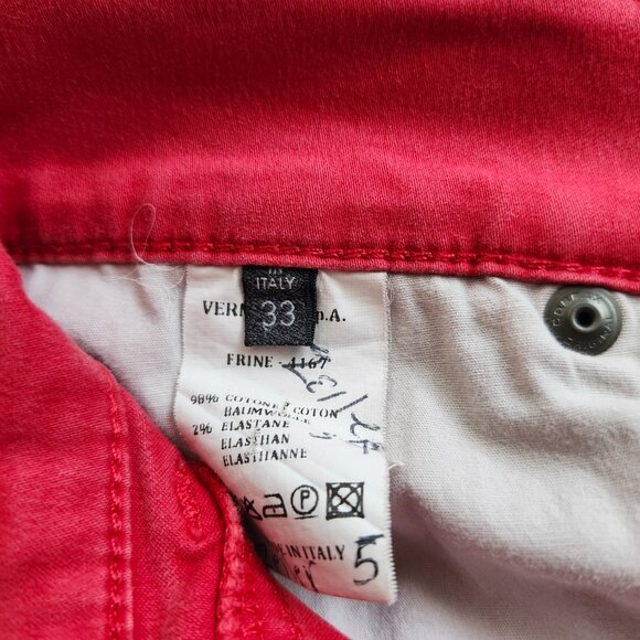 Disnoro Red Pants, size 33, Made in Italy - Picture 2 of 4